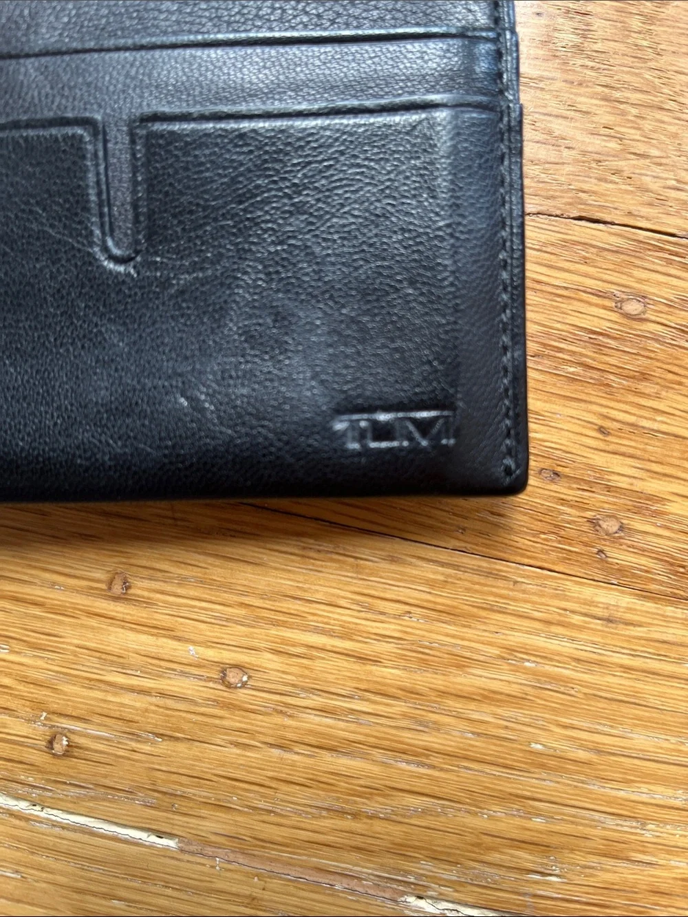 Tumi Black Leather Slim Card & Key Holder